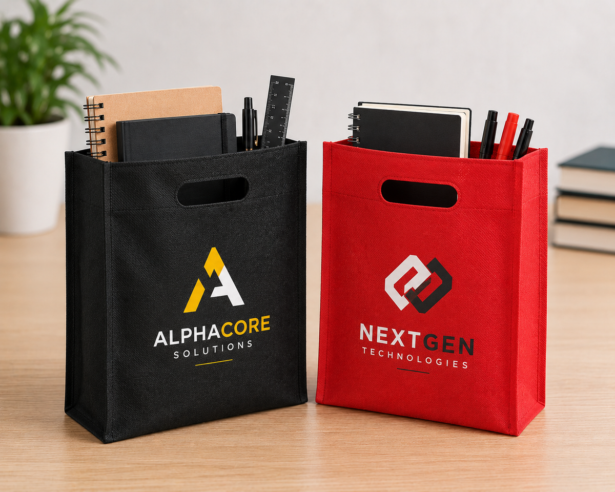 Personalised Logo Printed Tote Bags | Custom Branded Non Woven Reusable Shoppers