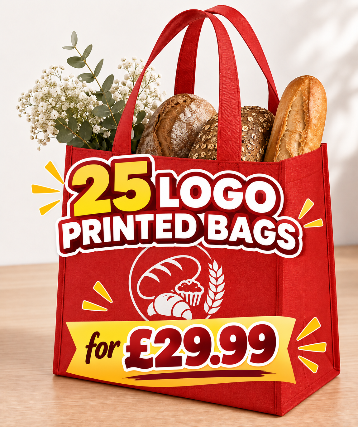 Personalised Logo Printed Tote Bags | Custom Branded Non Woven Reusable Shoppers
