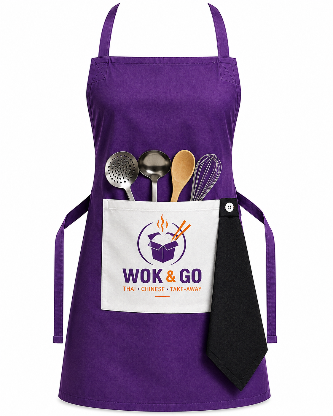 Personalised Cotton Colour Logo Apron | Custom Print | Free Detachable Napkin