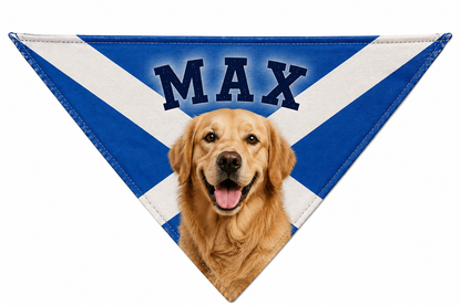 Custom Triangle Dog Bandana Personalised Design Text Photo Hi-Vis Reflective Option