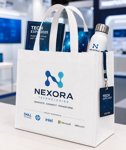 Personalised Logo Printed Tote Bags | Custom Branded Non Woven Reusable Shoppers