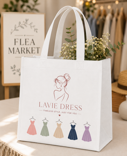 Personalised Logo Printed Tote Bags | Custom Branded Non Woven Reusable Shoppers