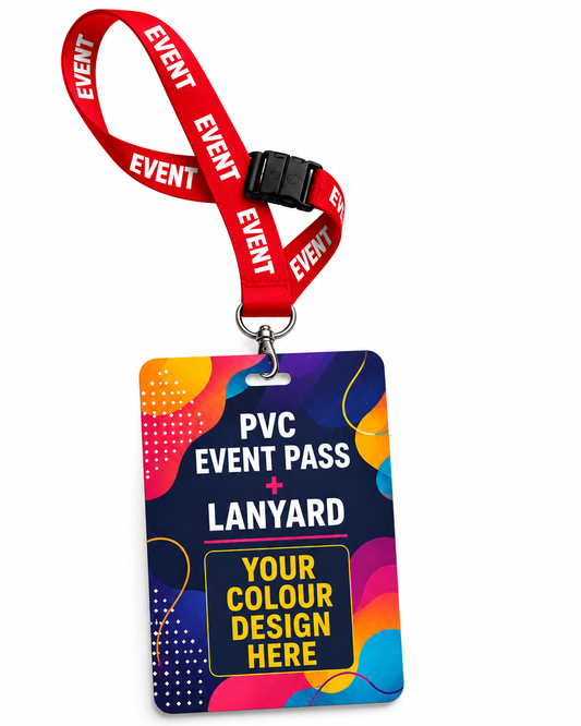 Customised Event Pass & Personalised Logo-printed Lanyard Set with Safety Clip