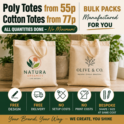 Custom Printed Cotton Tote Bag Personalised Logo Shopping Bag Any Quantity Size