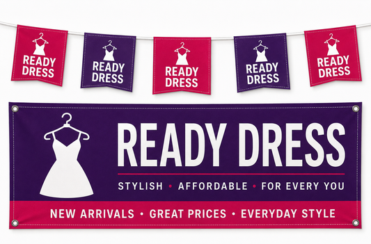 Custom Market Stall Colour Banner & Bunting Set | Personalised Business Display