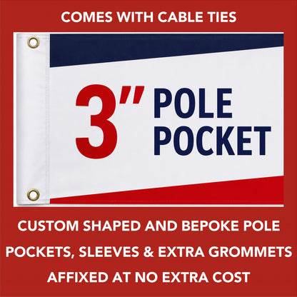 Personalised Custom Printed Flags All Sizes Any Shape with Grommets & Cable Ties