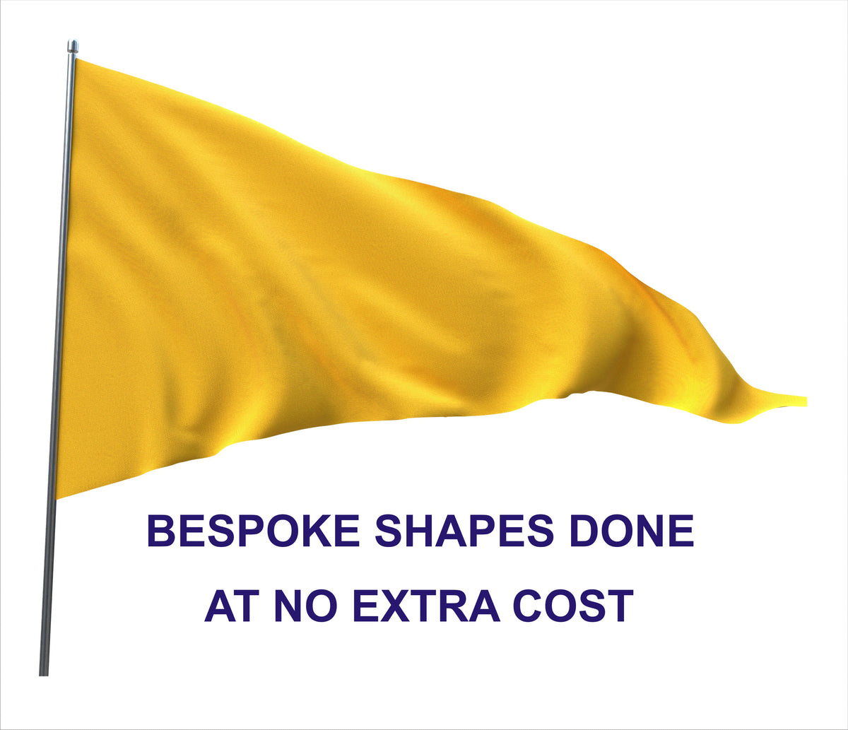 Personalised Custom Printed Flags All Sizes Any Shape with Grommets & Cable Ties