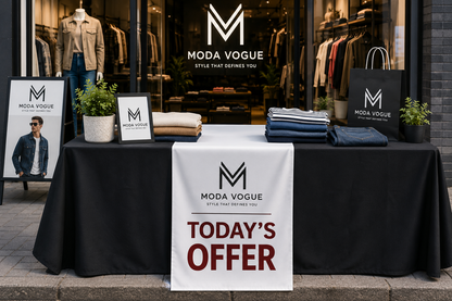 Personalised Table Runner with Back Pocket | Custom Printed Logo Event Cloth