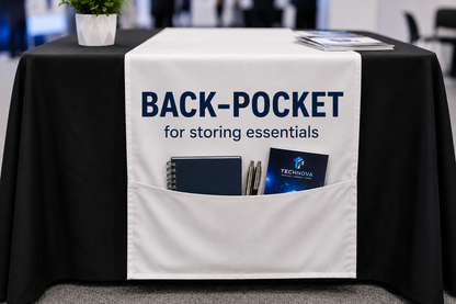 Personalised Table Runner with Back Pocket | Custom Printed Logo Event Cloth